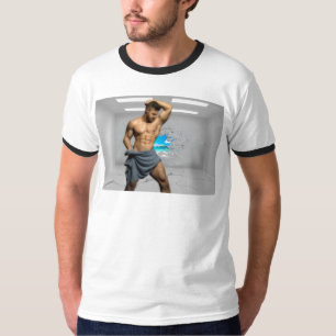 SlipperyJoe's Handtuch gebrochen, weiße Ziegelwand T-Shirt