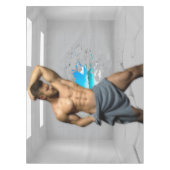 SlipperyJoe's Handtuch gebrochen, weiße Ziegelwand Tischdecke (Vorderseite)