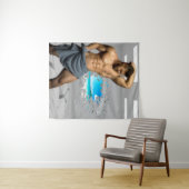 SlipperyJoe's Handtuch gebrochen, weiße Ziegelwand Wandteppich (Beispiel (Horizontal))