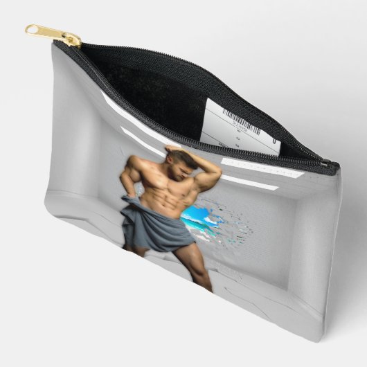 SlipperyJoe's Handtuch gebrochen, weiße Ziegelwand Zubehörtasche (Offen)