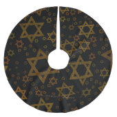 SlipperyJoe's Hanukkah-themed Star David artistic  Polyester Weihnachtsbaumdecke (Vorderseite)