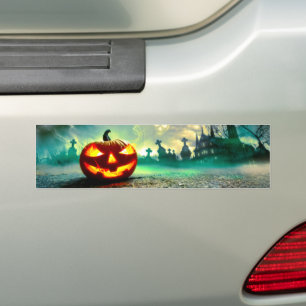 SlipperyJoe's Happy Halloween Friedhof Friedhof c Autoaufkleber