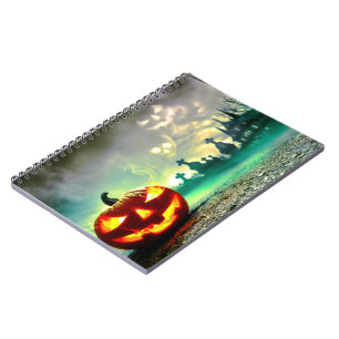 SlipperyJoe's Happy Halloween Friedhof Friedhof c Notizblock