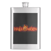 SlipperyJoe's Happy Halloween Kürbis glühende Auge Flachmann (Vorderseite)