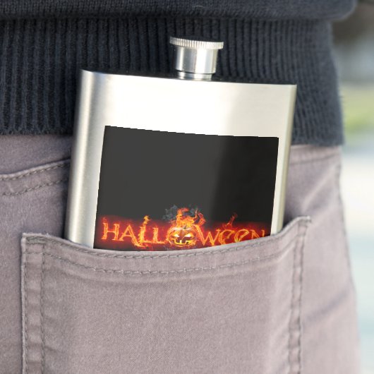 SlipperyJoe's Happy Halloween Kürbis glühende Auge Flachmann (Beispiel)