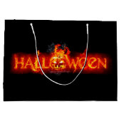 SlipperyJoe's Happy Halloween Kürbis glühende Auge Große Geschenktüte (Rückseite)