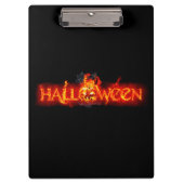 SlipperyJoe's Happy Halloween Kürbis glühende Auge Klemmbrett (Vorderseite)