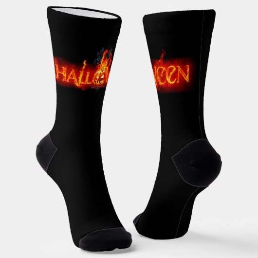 SlipperyJoe's Happy Halloween Kürbis glühende Auge Socken (Gewinkelt)