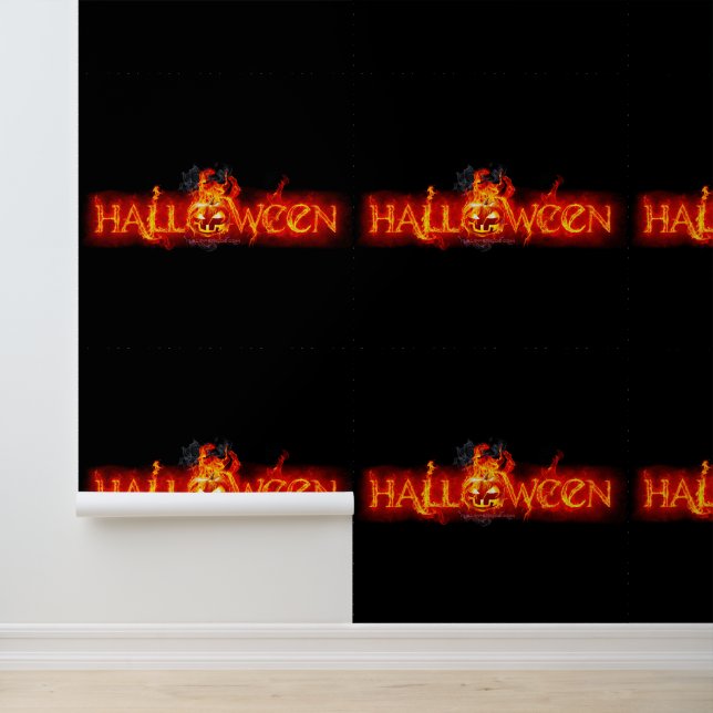 SlipperyJoe's Happy Halloween Kürbis glühende Auge Tapete (Anwendung)