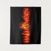 SlipperyJoe's Happy Halloween Kürbis glühende Auge Wandteppich (Vorderseite)