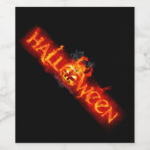 SlipperyJoe's Happy Halloween Kürbis glühende Auge Weinetikett (Einzelnes Label)