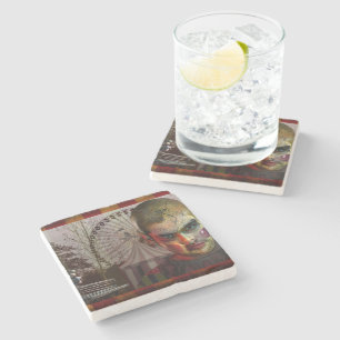 SlipperyJoe's Happy Halloween-Puppenspiel Steinuntersetzer