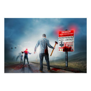 SlipperyJoe's Happy Halloween toter Zombies-Airpla Poster