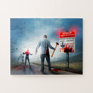 SlipperyJoe's Happy Halloween toter Zombies-Airpla Puzzle