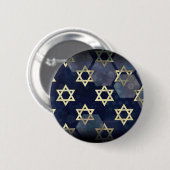 SlipperyJoe's Happy Hanukkah Multiple Star von Dav Button (Vorne & Hinten)
