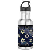 SlipperyJoe's Happy Hanukkah Multiple Star von Dav Edelstahlflasche (Vorderseite)
