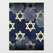 SlipperyJoe's Happy Hanukkah Multiple Star von Dav Fensteraufkleber (Blatt)