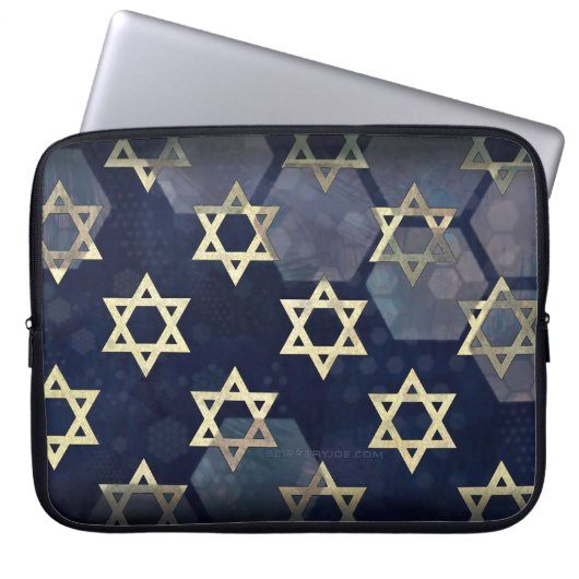 SlipperyJoe's Happy Hanukkah Multiple Star von Dav Laptopschutzhülle (Vorderseite)