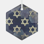 SlipperyJoe's Happy Hanukkah Multiple Star von Dav Ornament Aus Glas (Vorderseite)