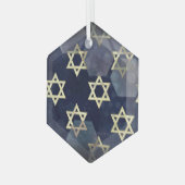SlipperyJoe's Happy Hanukkah Multiple Star von Dav Ornament Aus Glas (Vorderseite Links)