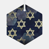 SlipperyJoe's Happy Hanukkah Multiple Star von Dav Ornament Aus Glas (Rückseite)