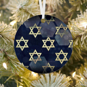 SlipperyJoe's Happy Hanukkah Multiple Star von Dav Ornament Aus Metall