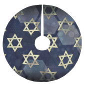 SlipperyJoe's Happy Hanukkah Multiple Star von Dav Polyester Weihnachtsbaumdecke (Vorderseite)