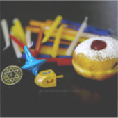 SlipperyJoe's Happy Hanukkah Star von David Coin m Aufkleber (Vorderseite)