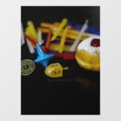 SlipperyJoe's Happy Hanukkah Star von David Coin m Fensteraufkleber (Blatt)