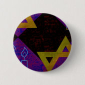 SlipperyJoe's Happy Hanukkah Star von David menora Button (Vorderseite)