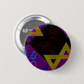 SlipperyJoe's Happy Hanukkah Star von David menora Button (Vorne & Hinten)