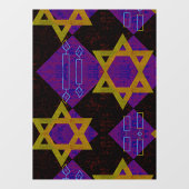 SlipperyJoe's Happy Hanukkah Star von David menora Fensteraufkleber (Blatt)