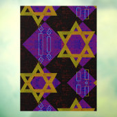 SlipperyJoe's Happy Hanukkah Star von David menora Fensteraufkleber (Blatt 3)