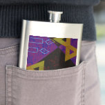 SlipperyJoe's Happy Hanukkah Star von David menora Flachmann<br><div class="desc">SlipperyJoe's Happy Hanukkah Star von David menorah Dreidel künstlerische Feier Candles Jüdische Hebräische Chanukah Schenkungen Dekorationen Judaismus Religionskultur religiöse Praktiken Traditionen geometrische symbolische Gestaltungstiefe Kontrast Ordnung Symmetrie</div>