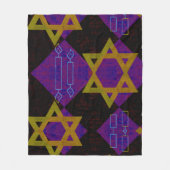 SlipperyJoe's Happy Hanukkah Star von David menora Fleecedecke (Vorderseite)
