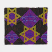 SlipperyJoe's Happy Hanukkah Star von David menora Fleecedecke (Vorderseite (Horizontal))