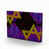 SlipperyJoe's Happy Hanukkah Star von David menora Fotoblock (Rechts)