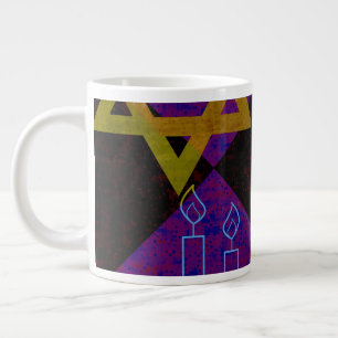 SlipperyJoe's Happy Hanukkah Star von David menora Jumbo-Tasse