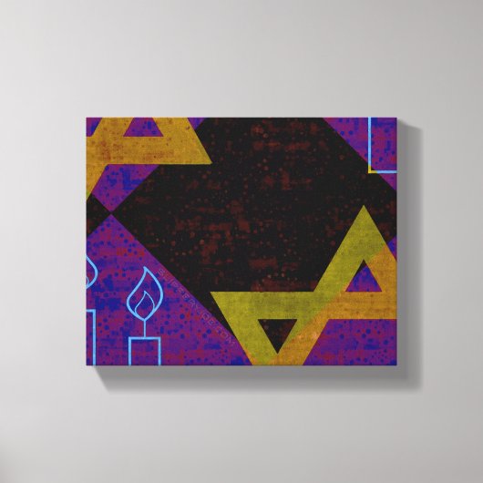 SlipperyJoe's Happy Hanukkah Star von David menora Leinwanddruck (Vorderseite)