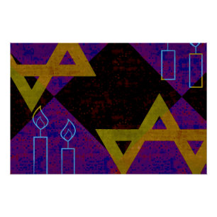 SlipperyJoe's Happy Hanukkah Star von David menora Poster