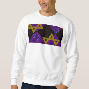 SlipperyJoe's Happy Hanukkah Star von David menora Sweatshirt