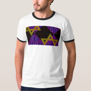 SlipperyJoe's Happy Hanukkah Star von David menora T-Shirt