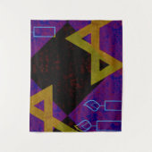 SlipperyJoe's Happy Hanukkah Star von David menora Wandteppich (Vorderseite)