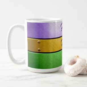 SlipperyJoe's Happy Mardi Gras lila goldgrün b Kaffeetasse
