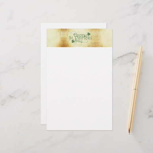 SlipperyJoe's Happy St. Patrick's Day Iris Briefpapier (Vorderseite/Rückseite Beispiel)