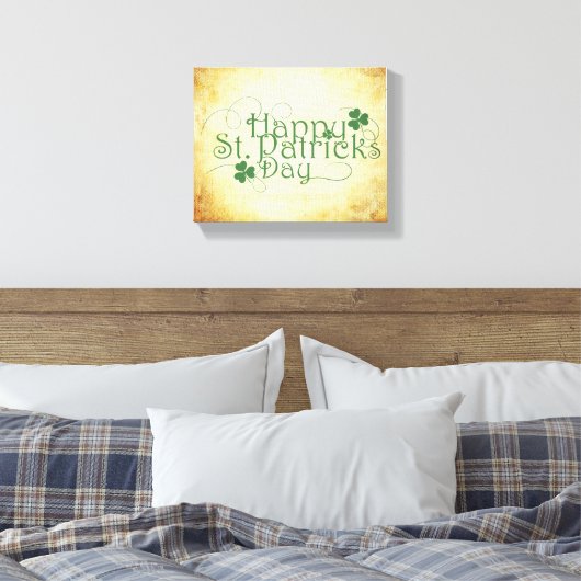 SlipperyJoe's Happy St. Patrick's Day Iris Leinwanddruck (Insitu (Schlafzimmer))