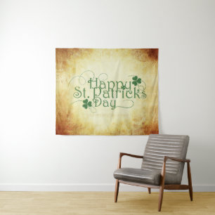 SlipperyJoe's Happy St. Patrick's Day Iris Wandteppich