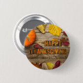 SlipperyJoe's Happy Thanksgiving Kürbisgetrocknete Button (Vorne & Hinten)