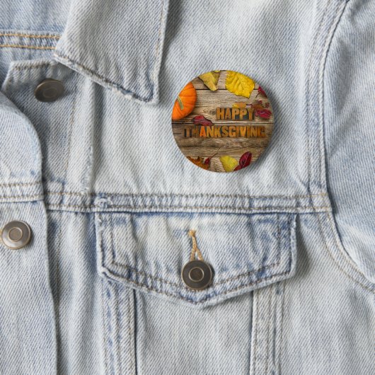 SlipperyJoe's Happy Thanksgiving Kürbisgetrocknete Button (Beispiel)