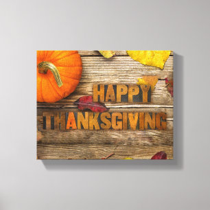 SlipperyJoe's Happy Thanksgiving Kürbisgetrocknete Leinwanddruck